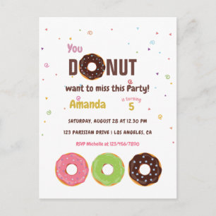 Donut Birthday Party Briefkaart