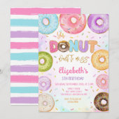 Donut Birthday Party Invitation (Devant / Derrière)
