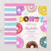 Donut Birthday Party Invitation (Devant / Derrière)