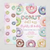 Donut Birthday Party Invitation (Devant / Derrière)