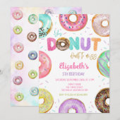 Donut Birthday Party Invitation (Devant / Derrière)