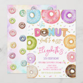 Donut Birthday Party Invitation (Devant / Derrière)