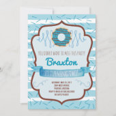 Donut Birthday Party Invitation for a Boy Kaart (Voorkant)