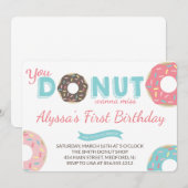 Donut Birthday Party Invitation Kaart (Voorkant / Achterkant)