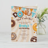 Donut Birthday Party Invitations - Boy Kaart (Staand voorkant)