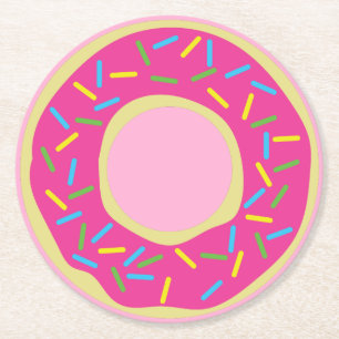 Donut Birthday Party Ronde Kartonnen Onderzetter