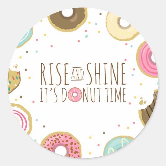 Donut Birthday Party Topper Envelope Seal Doughnut Ronde Sticker (Voorkant)