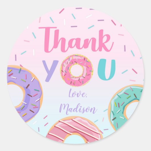 Donut Birthday Stickers Labels (Voorkant)