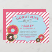 Donut Birthday Uitnodiging (Voorkant / Achterkant)