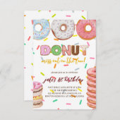 Donut Birthday Uitnodiging (Voorkant / Achterkant)