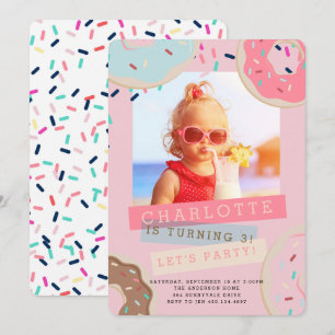 Donut Birthday Uitnodiging - Miss deze partij!