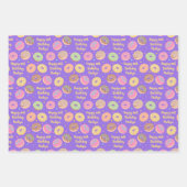 Donut Birthday Wrapping Paper Sheets - Paarse roze (Voorkant 2)
