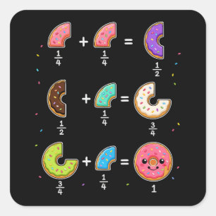 Donut Breuken Leerzaam Wiskunde Humor Vierkante Sticker