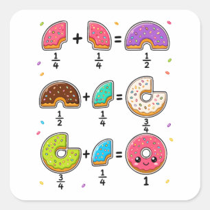 Donut Breuken Leerzaam Wiskunde Humor Vierkante Sticker