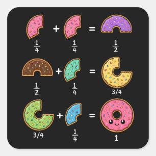 Donut Breuken Leerzaam Wiskunde Humor Vierkante Sticker