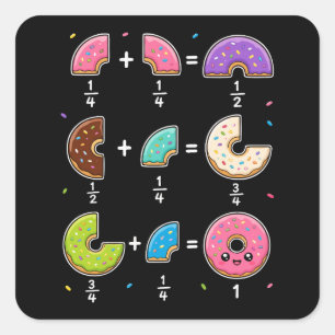 Donut Breuken Leerzaam Wiskunde Humor Vierkante Sticker