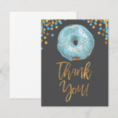 Donut Carte de remerciements Boy Blue (Devant / Derrière)