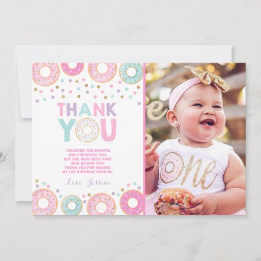 Donut Carte de remerciements grandir Partie vers l (Devant)