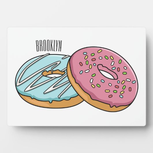 Donut cartoon illustratie fotoplaat (voorkant)