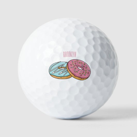 Donut cartoon illustratie golfballen (Voorkant)