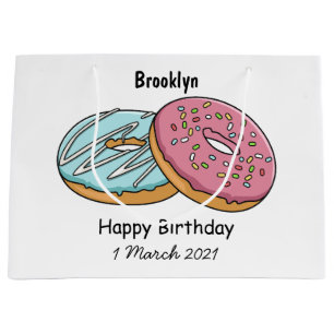 Donut cartoon illustratie groot cadeauzakje