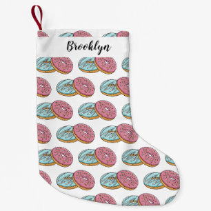 Donut cartoon illustratie kleine kerstsok