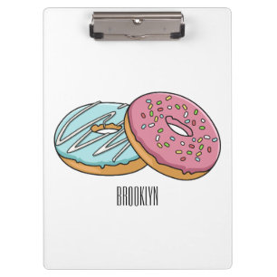 Donut cartoon illustratie klembord