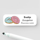 Donut cartoon illustratie naamplaatje (In situ)