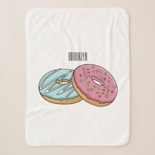 Donut cartoon illustratie sherpa deken