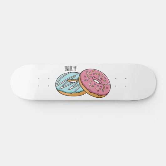 Donut cartoon illustratie skateboard (Horizontaal)