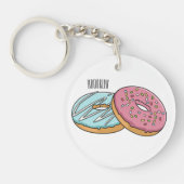 Donut cartoon illustratie sleutelhanger (Voorkant)