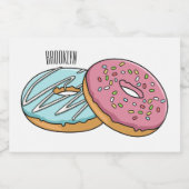 Donut cartoon illustratie voedselcontainer etiket (Enkel label)