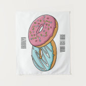 Donut cartoon illustratie wandkleed (Voorkant)