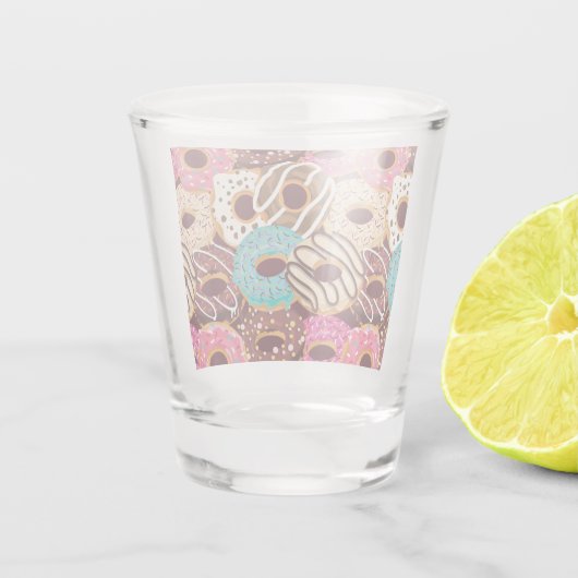 Donut, chocolade donut & chocolade om op te snappe shot glas (Achterkant)