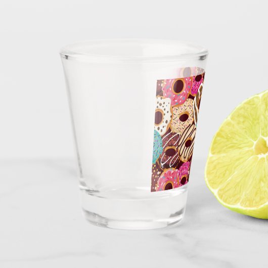 Donut, chocolade donut & chocolade om op te snappe shot glas (Links)