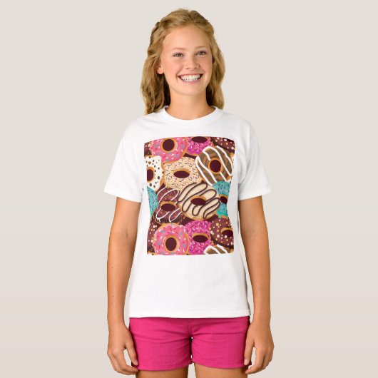 Donut, chocolade donut & chocolade om op te snappe t-shirt (Voorkant volledig)