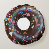 Donut Chocolate Sprinkles Rond Kussen (Achterkant)