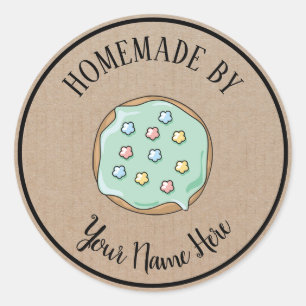 Donut Cookie Cake Homemade van ambacht Ronde Sticker