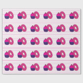 Donut Cupcake Roze Streep Donut Cupcake Cadeaupapier (Vlak)