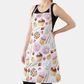 Donut Cupcake Waterverf Sweet Tasty Girly Pattern Schort (Insitu)