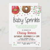 Donut de Noël Bébé Sprinkw Douche Invitation (Devant / Derrière)