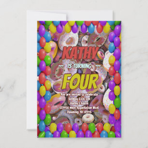 Donut Desert Sweet Tooth Délicieux invitation d'an