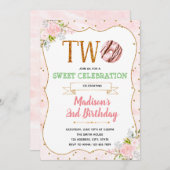 Donut deux invitations sucrées à thème (Devant / Derrière)