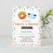 Donut diaper party-uitnodiging kaart (Staand voorkant)