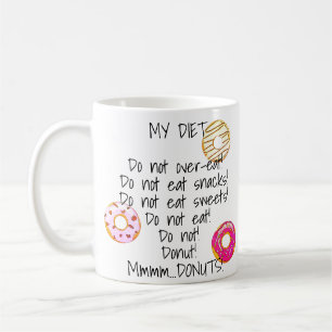Donut Diet Funny Humorisme Doughnut Snack Koffiemok