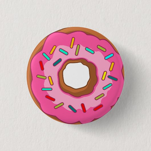 Donut, donuts, ronde button 3,2 cm (Voorkant)