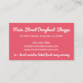 Donut Doughnuts sprinkles bakkerij van gebak Visitekaartje (Achterkant)