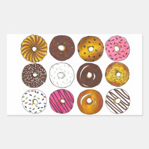 Donut Dozen Box Breakfast Doughnut Stickers