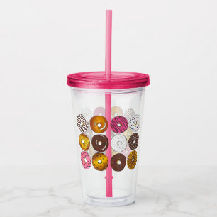 Donut Dozen Breakfast Food Pastries Doughnoten Acryl Drinkbeker