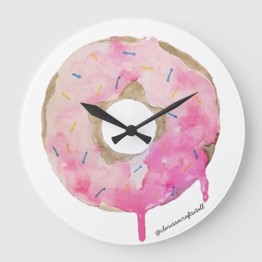 Donut Drip Wall Clock Art Grote Klok (Voorkant)
